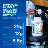 Evogen Isoject en batido con frutos resaltando sabor Blueberry Muffin