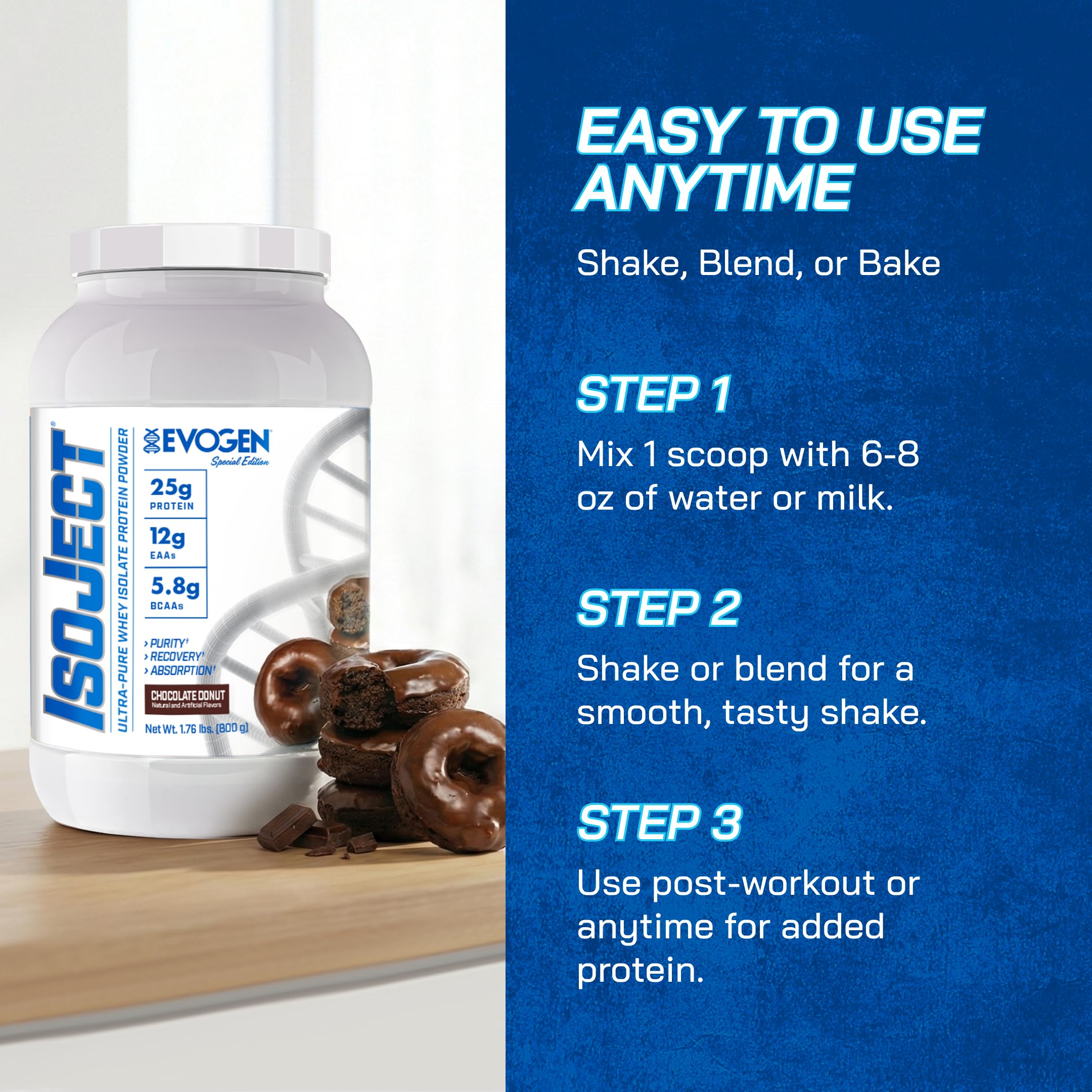 Evogen Isoject en uso post-entreno con atleta, apoyo a la reparación muscular