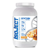 Evogen Isoject envase frontal mostrando diseño y sabor Apple Turnover, beneficio claridad proteica