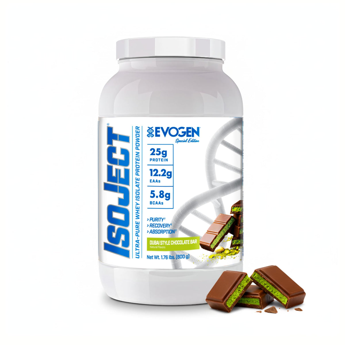 Evogen Isoject frente del envase que muestra diseño y pureza del producto