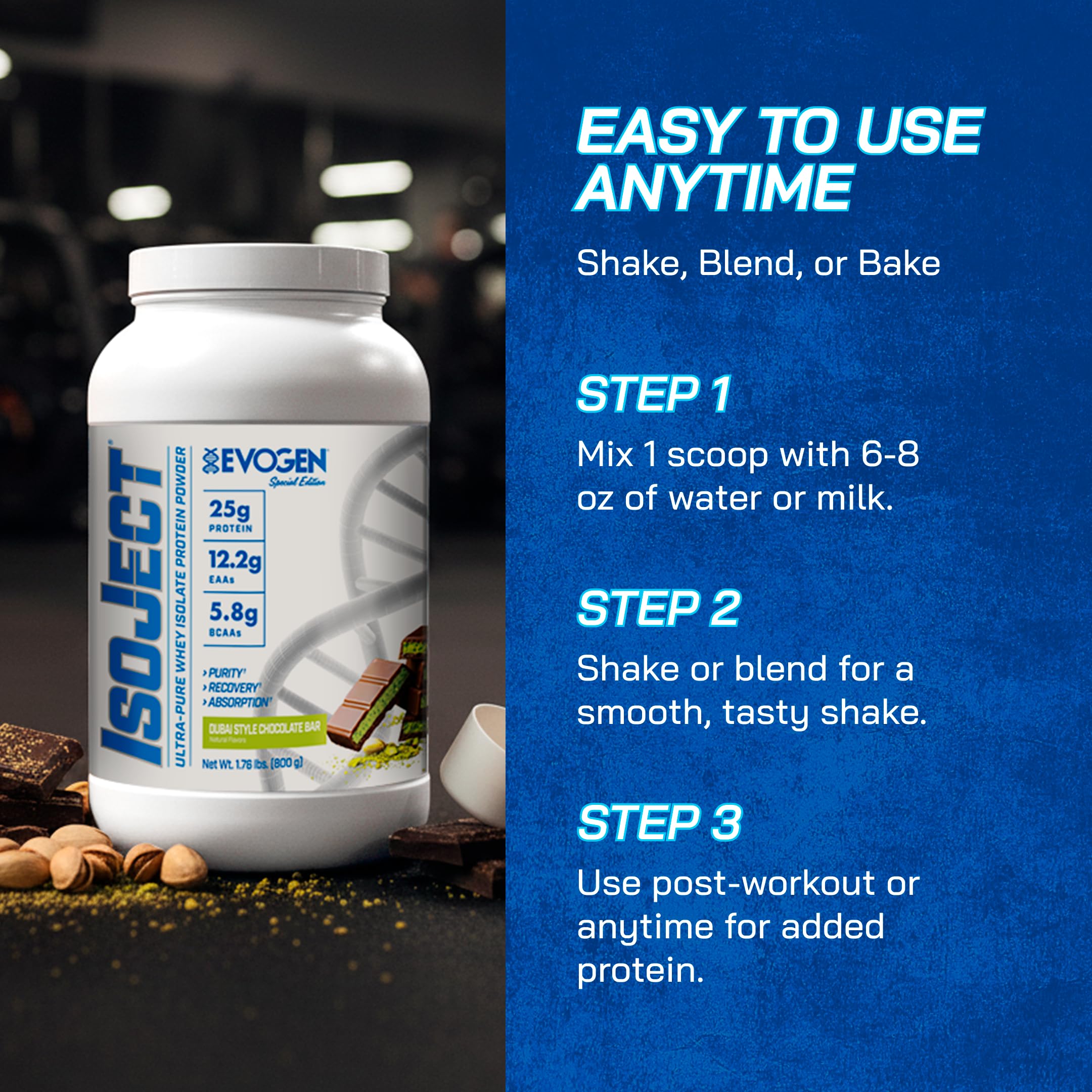 Evogen Isoject usado en pancakes proteicos que aporta proteína potente a recetas