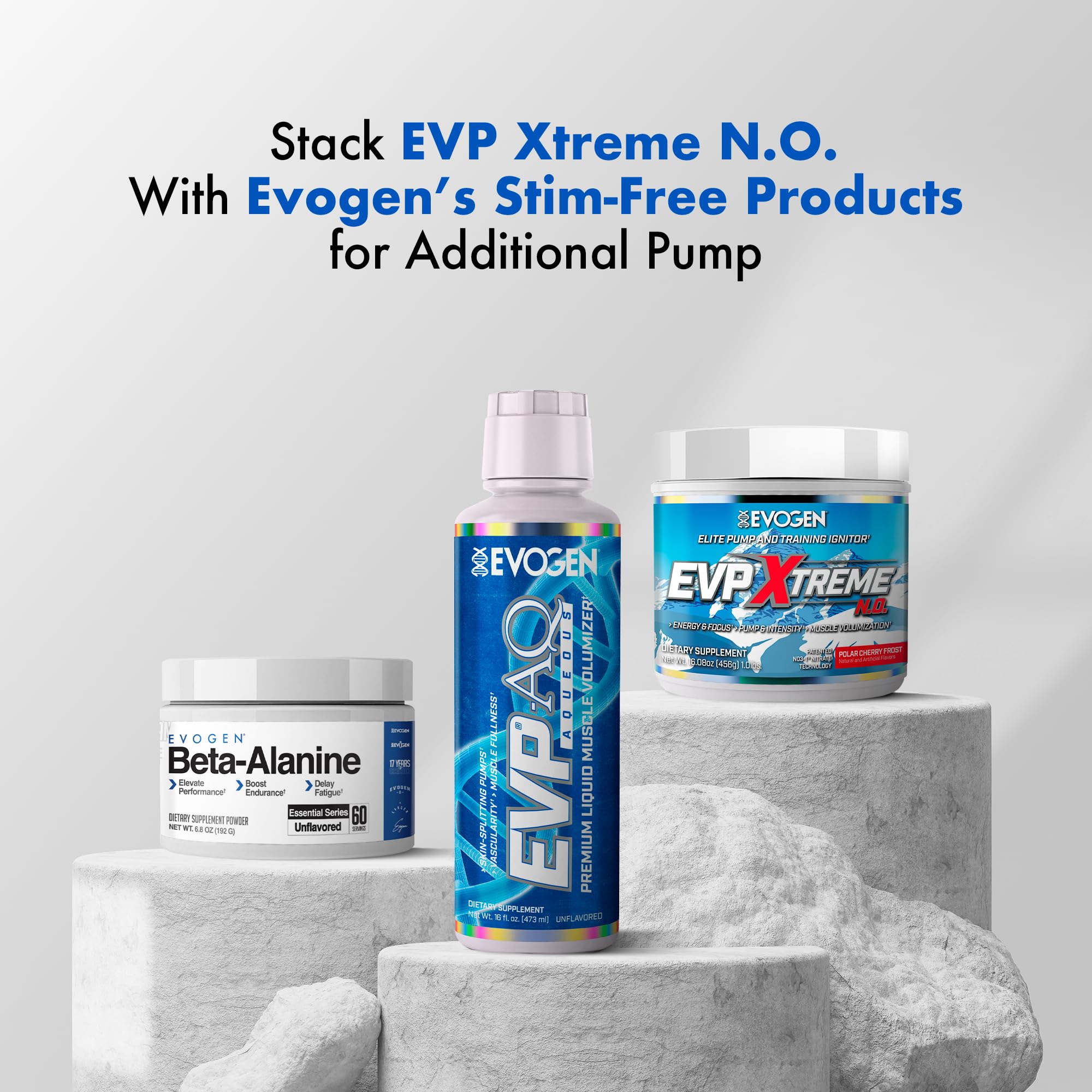 Evogen EVP Xtreme NO polvo en primer plano mostrando textura fina y mezcla uniforme