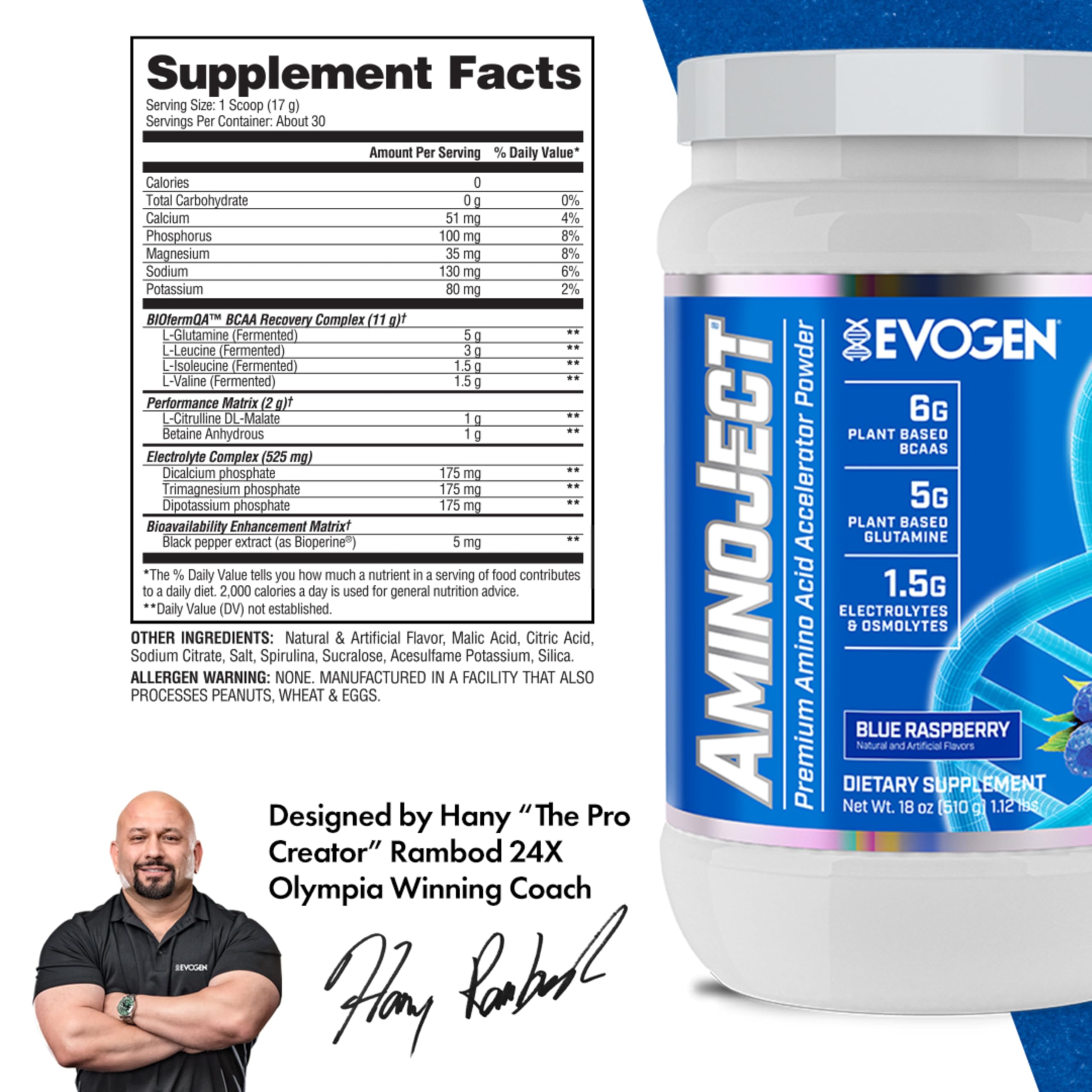 Vaso con Evogen AminoJect en uso durante entrenamiento para hidratación