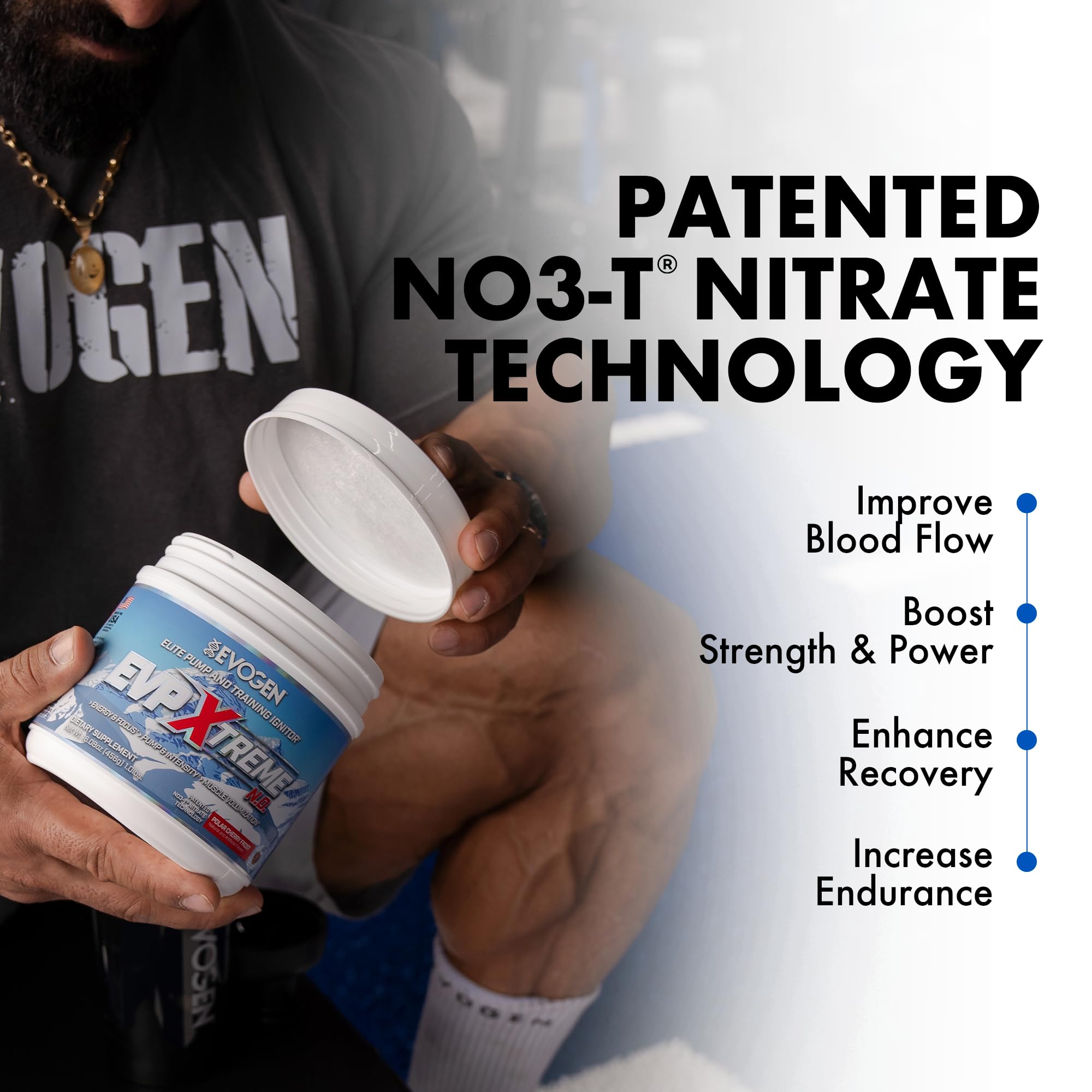 Evogen EVP Xtreme NO servido en vaso listo para beber demostrando energía previa al entrenamiento