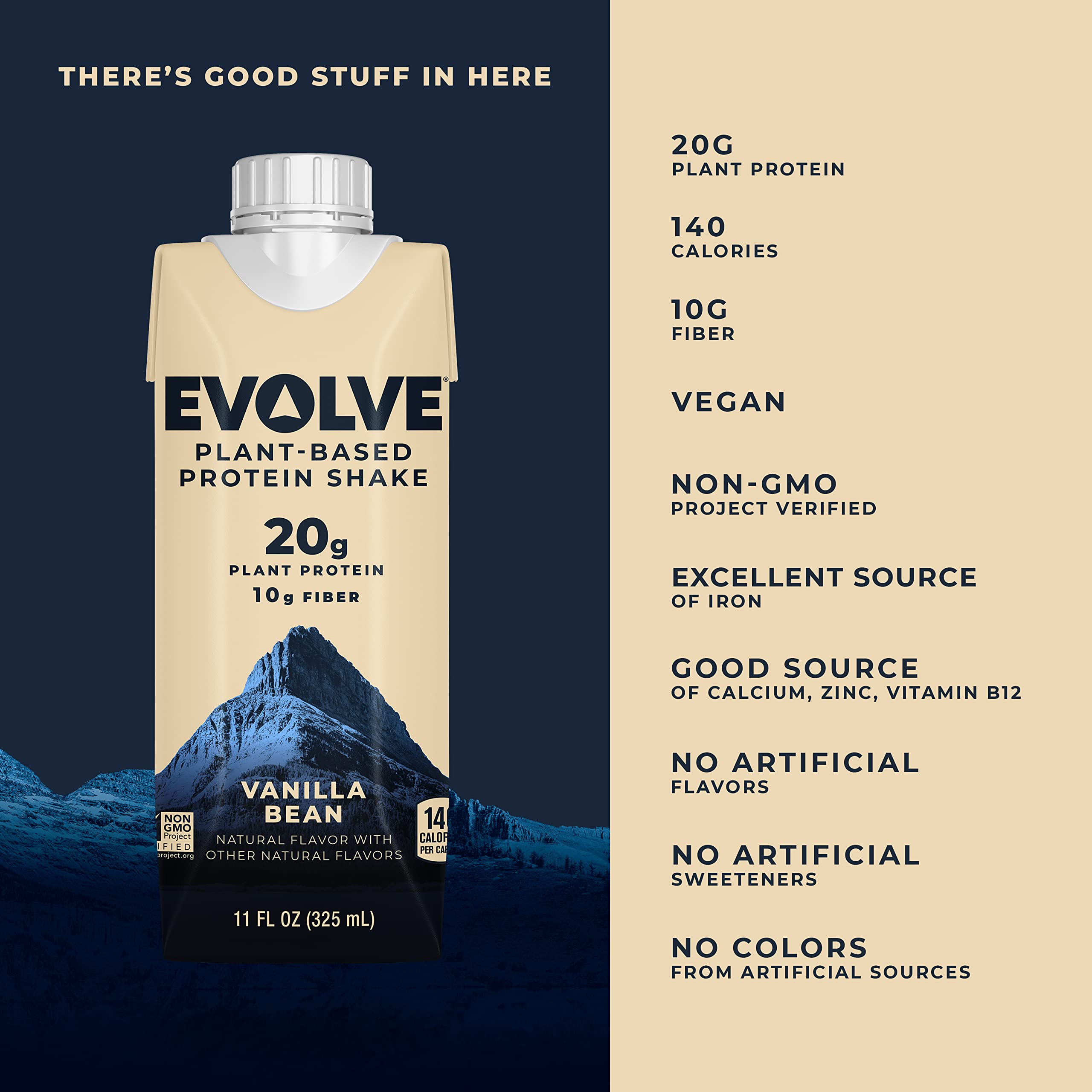 Evolve textura cercana del batido mostrando cremosidad y apariencia natural