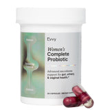 Envase Evvy frente mostrando diseño y beneficio triple para mujeres
