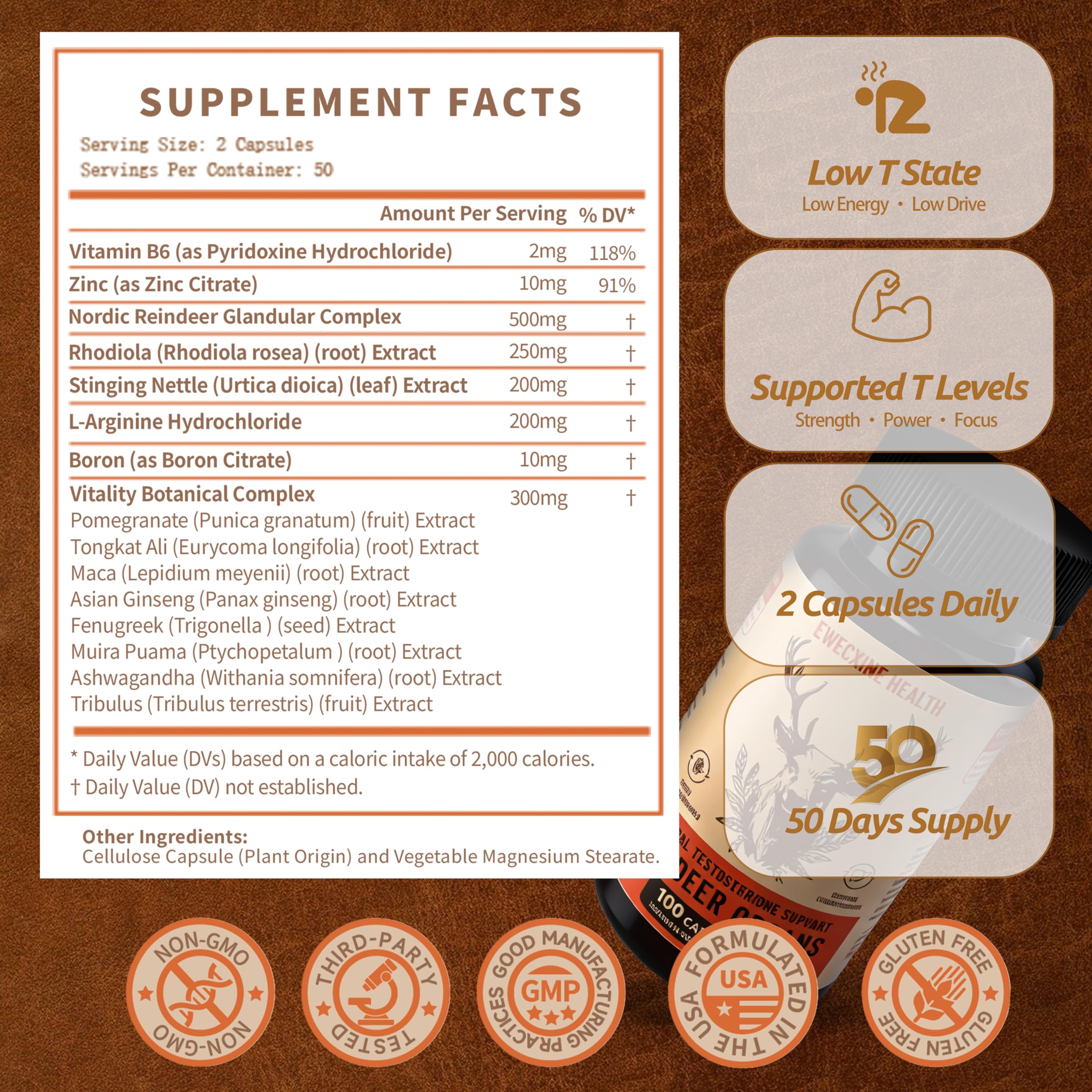Ewecxine etiqueta nutricional ampliada mostrando información de ingredientes clave