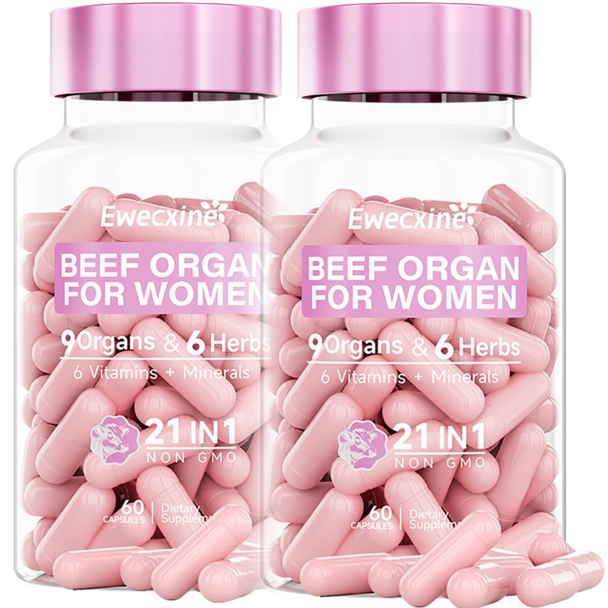 Ewecxine frasco frontal mostrando el pack doble y beneficios de origen grass-fed