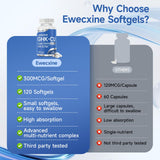 Ewecxine softgels en mano ilustrando dosis diaria y conveniencia