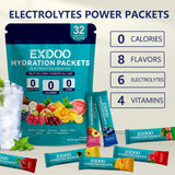 exdoo ocho sabores alineados, variedad natural para elegir según preferencia