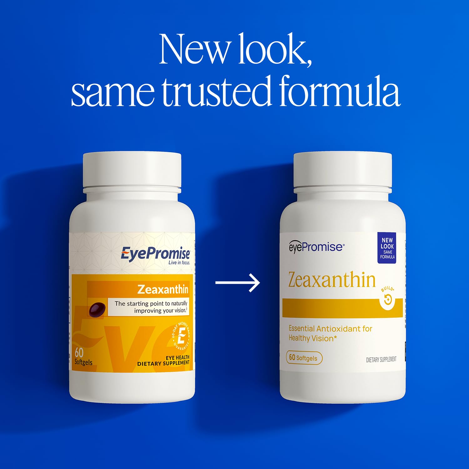 EyePromise cápsula en primer plano destacando textura y fácil de tragar