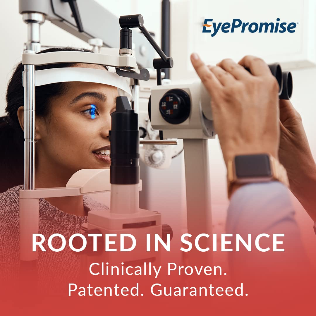 EyePromise botella abierta con softgels visibles, fácil integración diaria