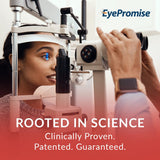 EyePromise botella abierta con softgels visibles, fácil integración diaria