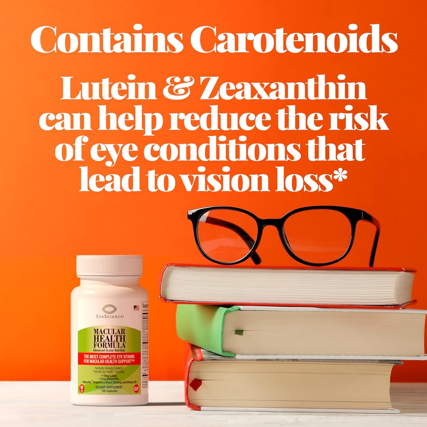 EyeScience frasco junto a mano para comparar tamaño y cantidad