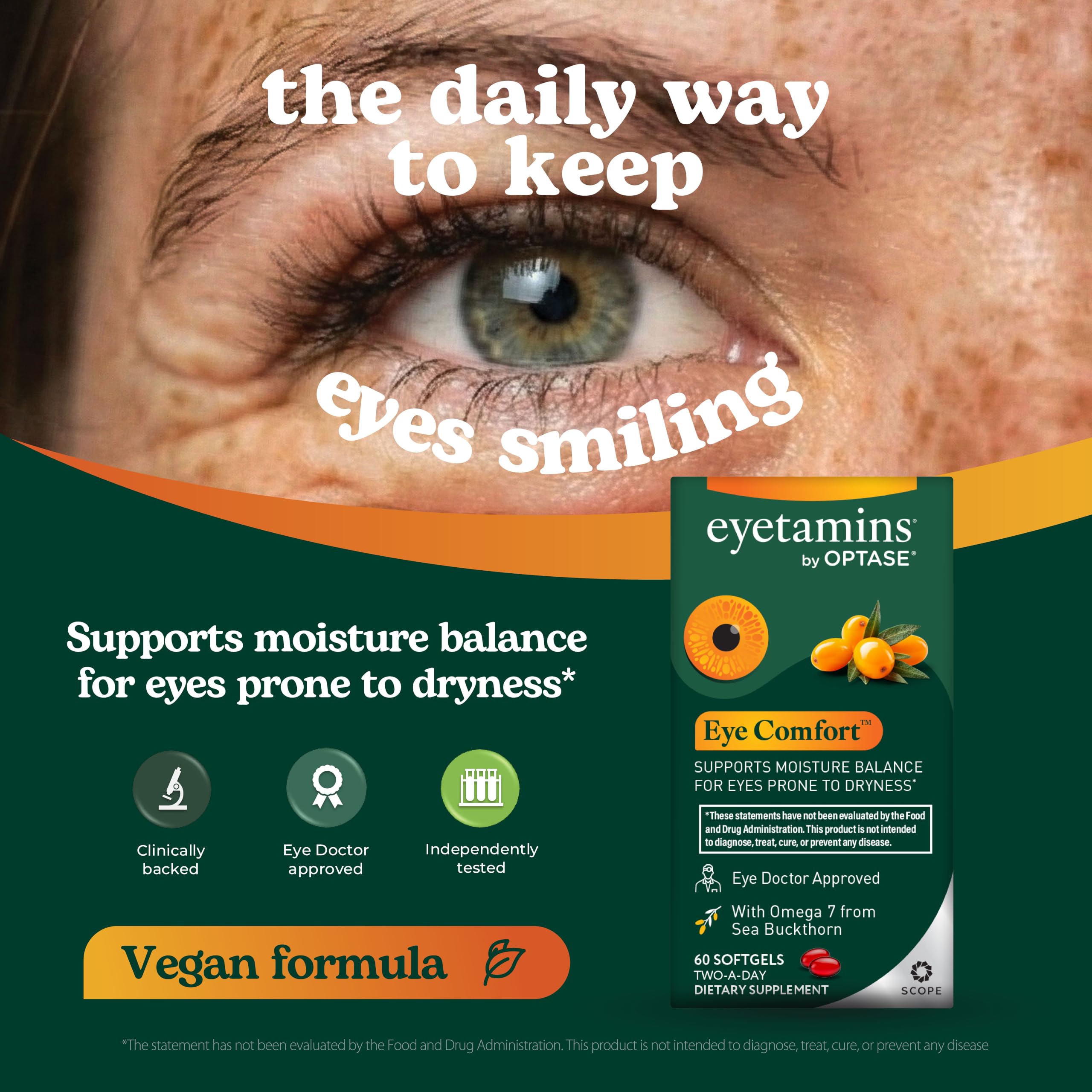 eyetamins primer plano de softgel mostrando textura y pureza