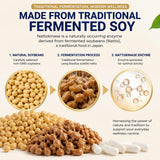EYUTRD polvo de nattokinase en close-up, muestra origen fermentado controlado