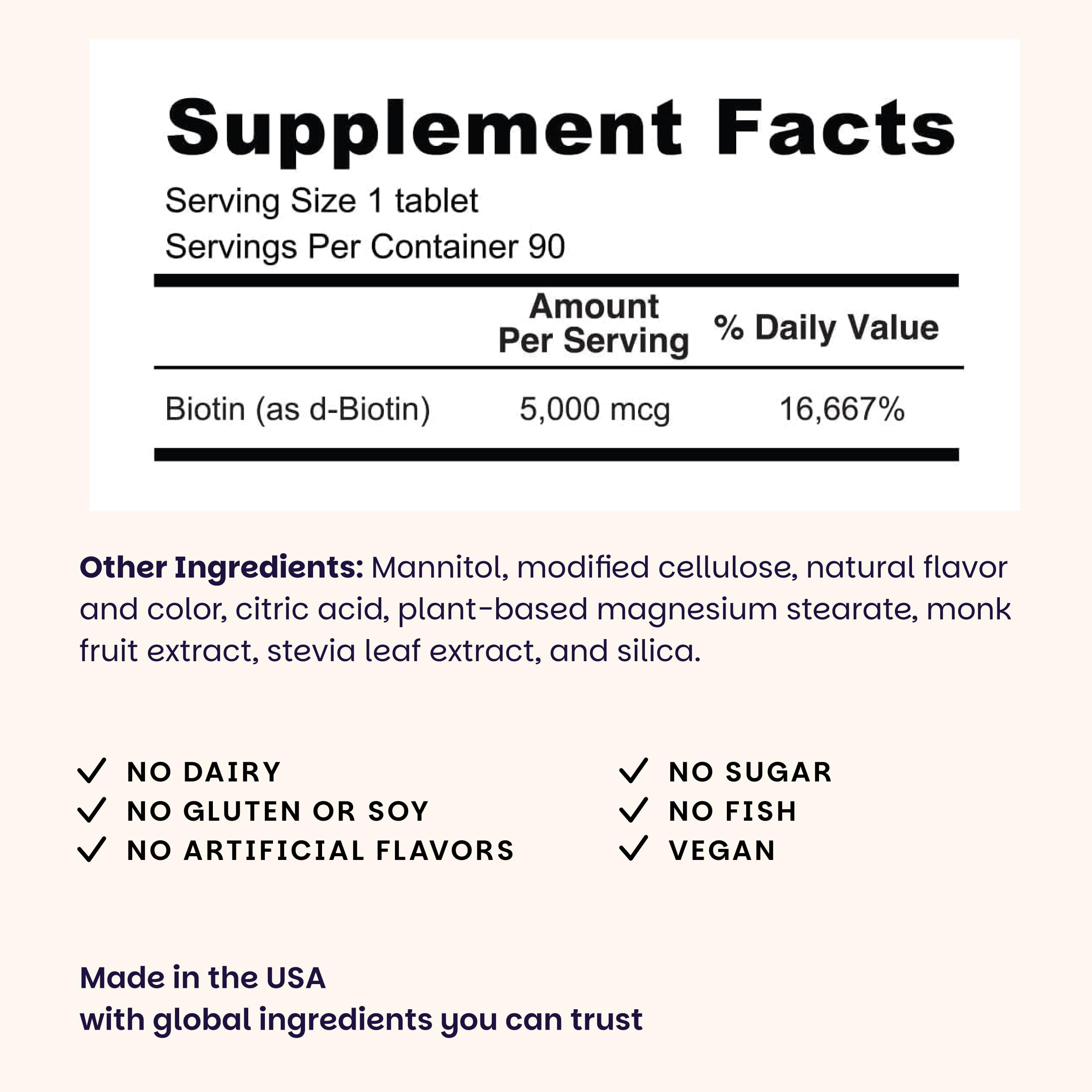 EZ Melts biotin tableta disolviéndose en boca, comodidad sin agua