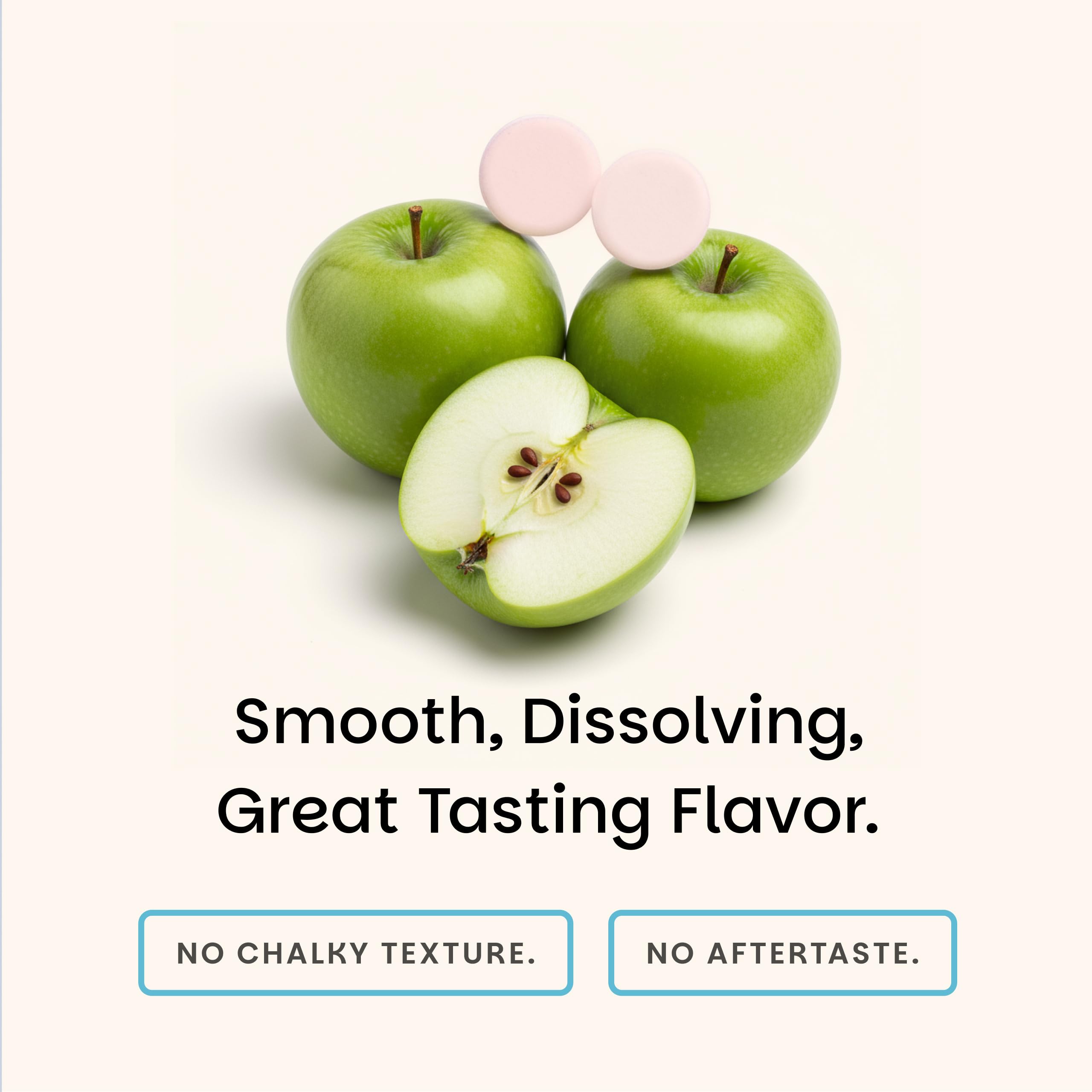 EZ Melts comparación de tamaño con moneda, referencia de escala
