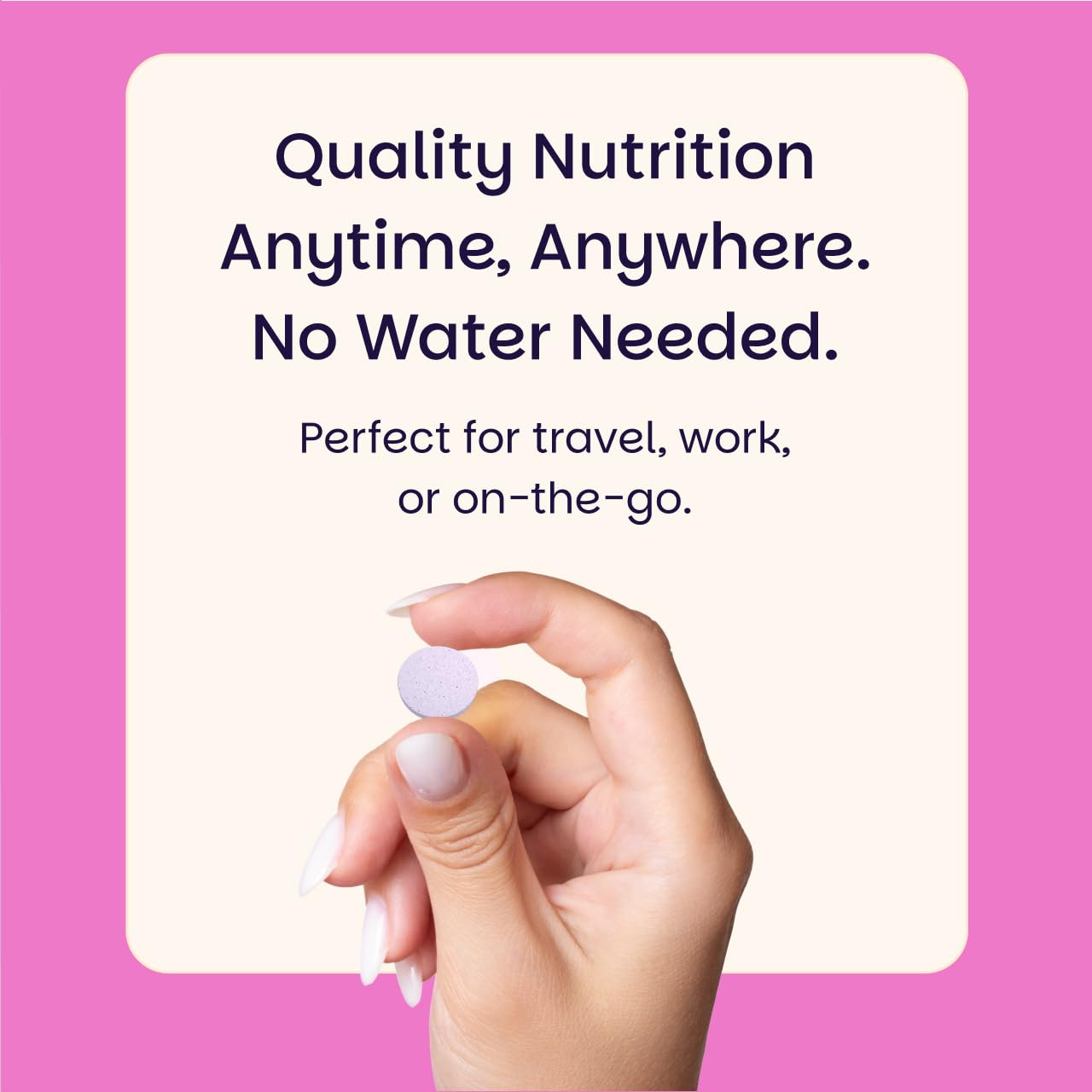 EZ Melts etiqueta nutricional enfocada para ver vitaminas y dosificación