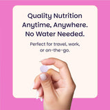 EZ Melts etiqueta nutricional enfocada para ver vitaminas y dosificación