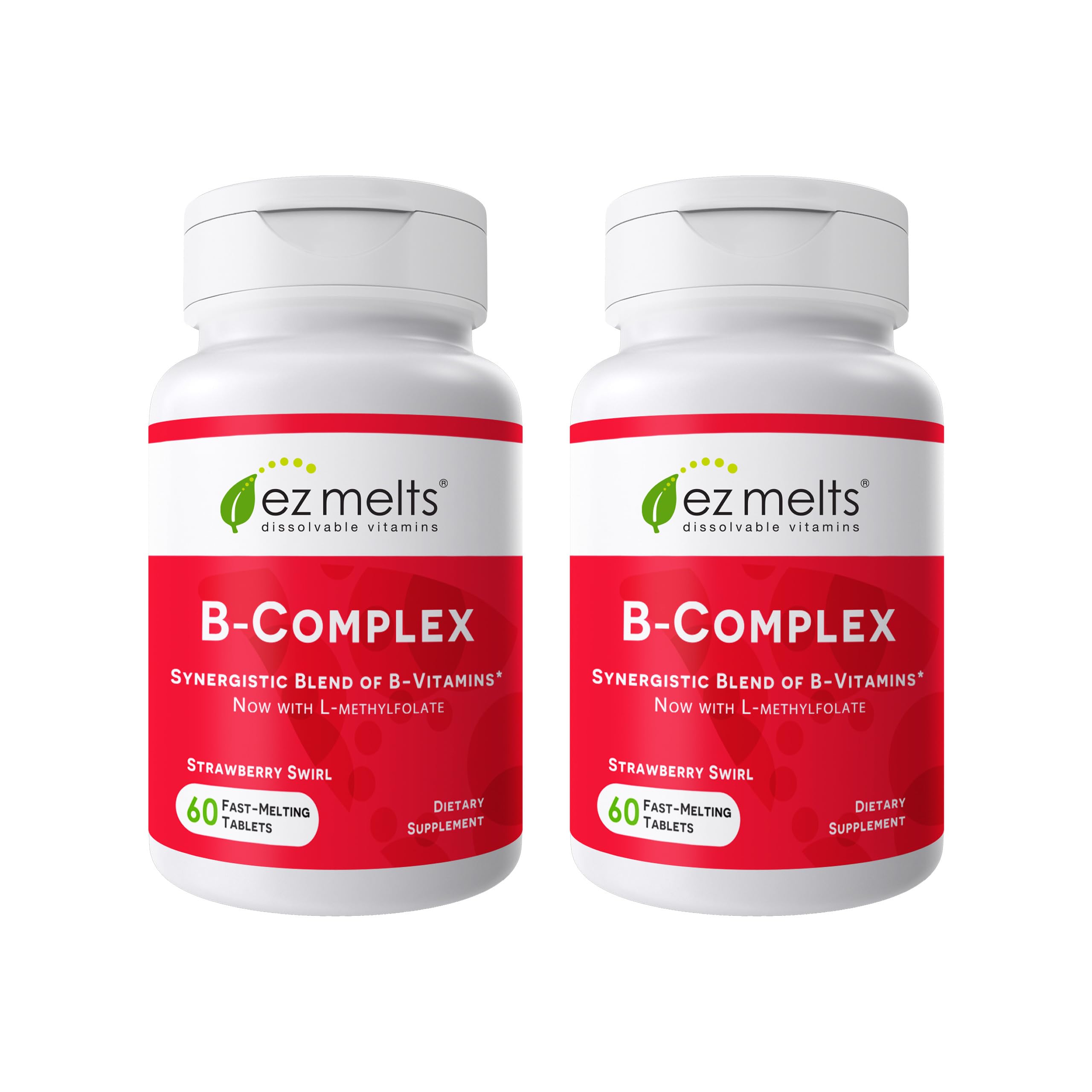 EZ Melts frasco frontal mostrando el envase y beneficios de forma clara