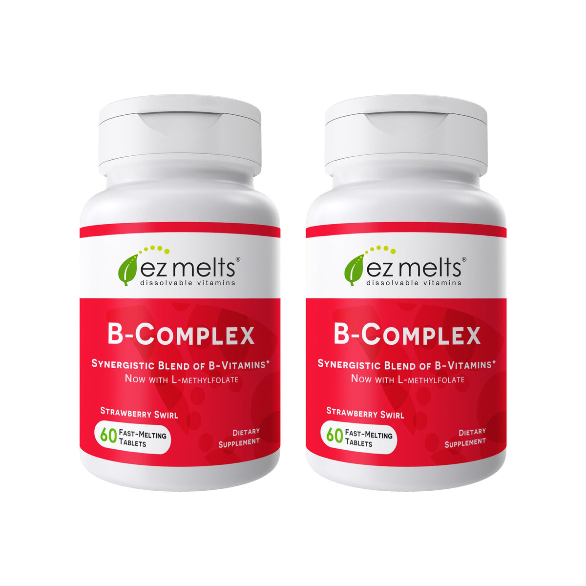 EZ Melts frasco frontal mostrando el envase y beneficios de forma clara