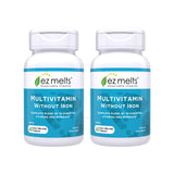 EZ Melts frasco frontal mostrando 120 comprimidos y beneficio de conveniencia diaria