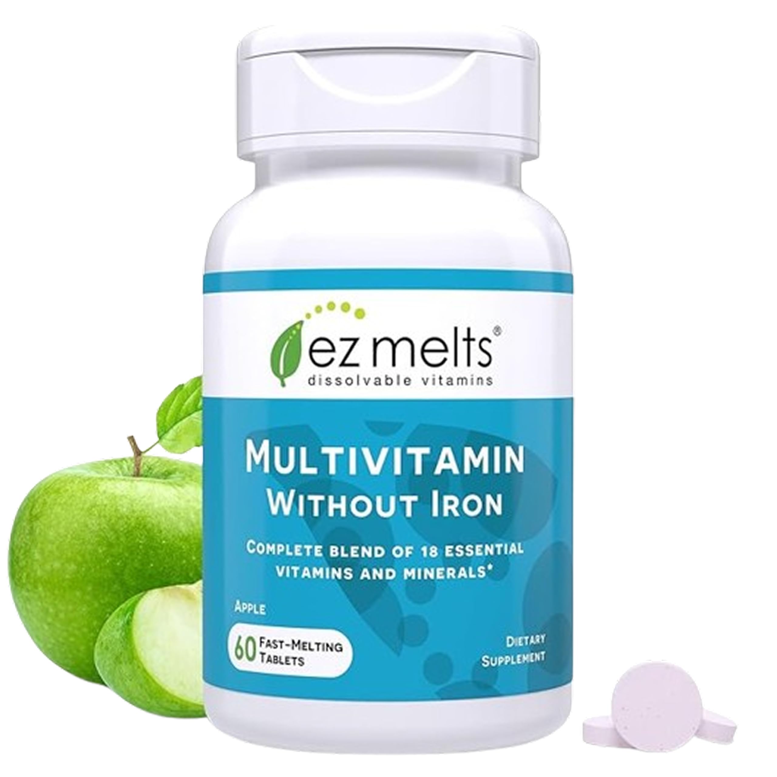 EZ Melts empaque frontal manzana, visual claro y atractivo
