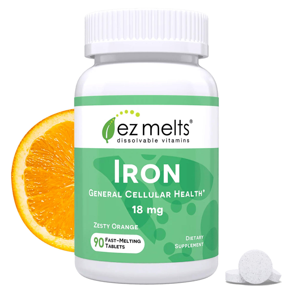 EZ Melts frontal mostrando envase y beneficio energía diaria