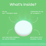 EZ Melts ingredientes clave hierro vegetal y vitamina C visibles