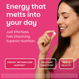 EZ Melts tableta en primer plano resaltando textura y fácil disolución
