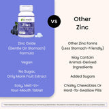 Comparación tamaño EZ Melts Zinc en mano para referencia de porción
