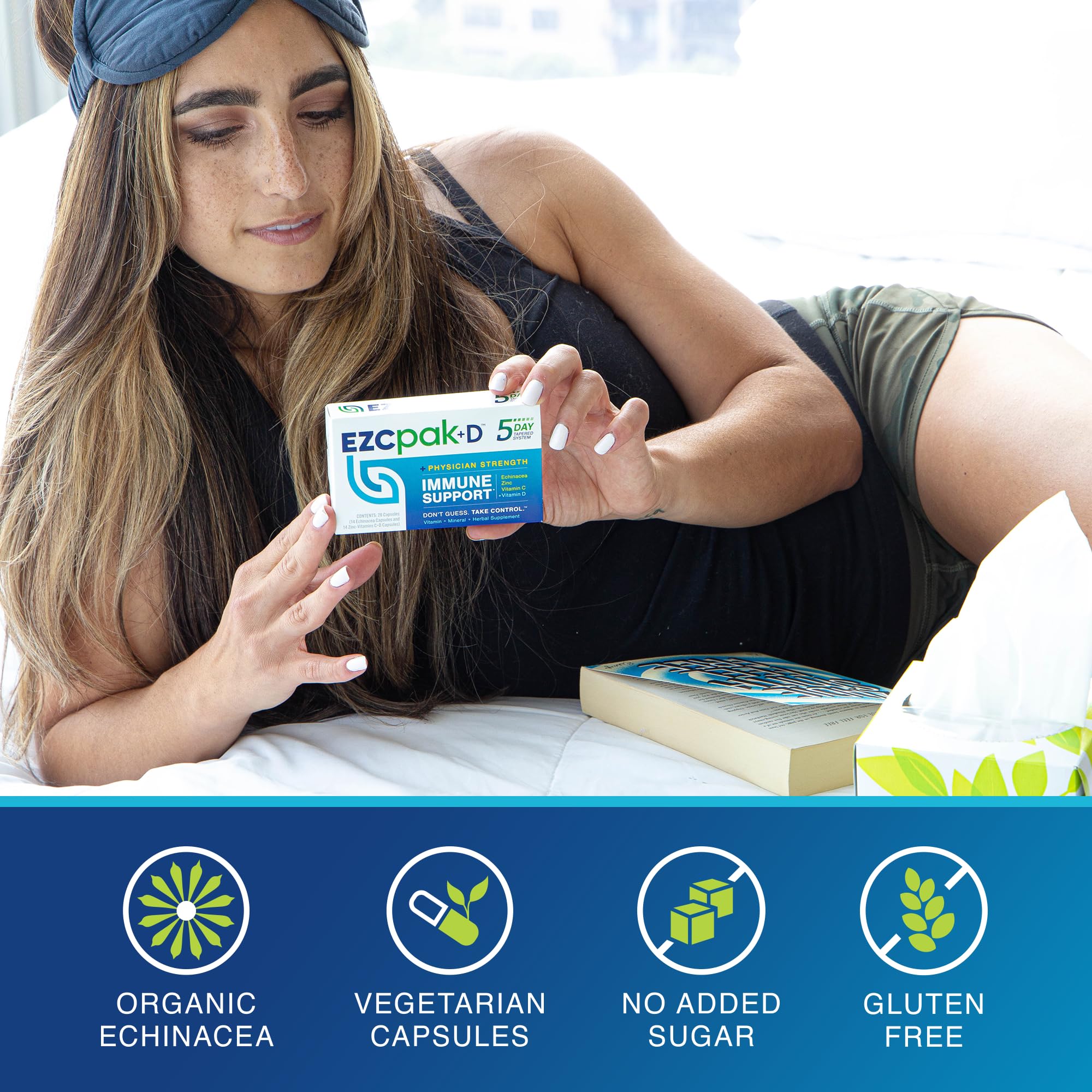 EZC Pak en una maleta demostrando conveniencia y tamaño de viaje