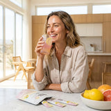 Ezora Health vaso con bebida preparada refrescante y sin azúcar
