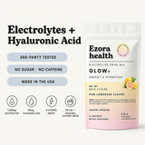 Ezora Health mujer tomando Glow tras entreno para reponer electrolitos