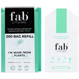 Fab Little Bag paquete frontal mostrando 200 unidades y beneficio de almacenamiento compacto