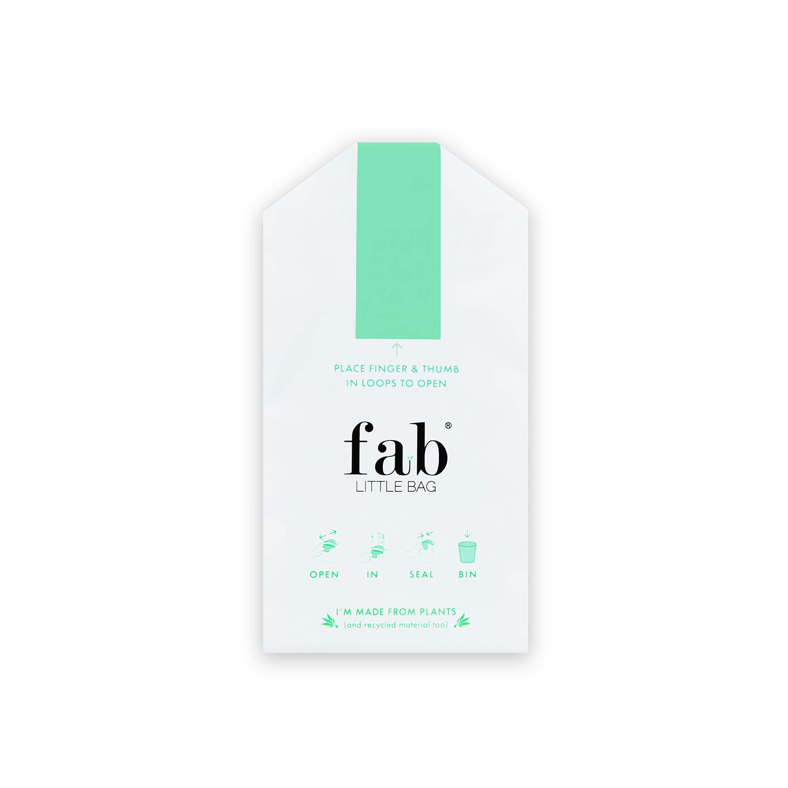 Fab Little Bag etiqueta y acabado del dispensador, aspecto profesional