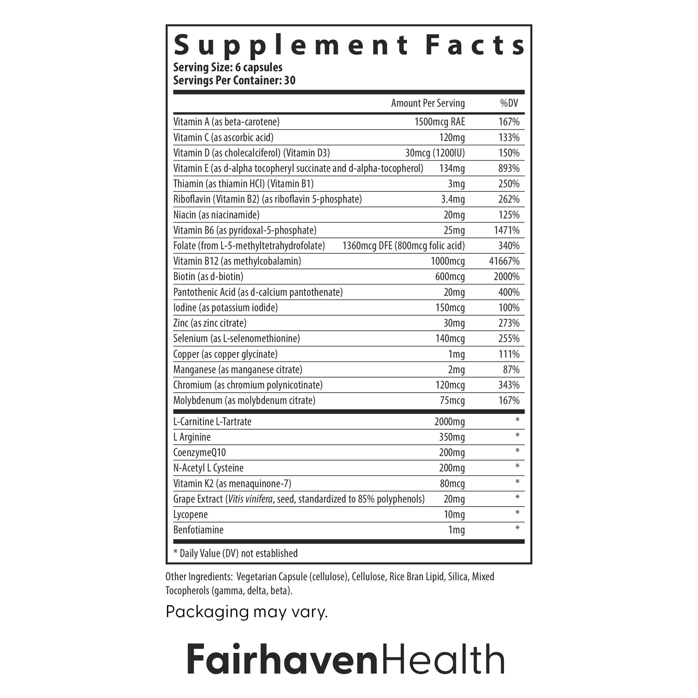 Fairhaven Health cápsulas en mano ilustrando porción y facilidad