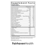 Fairhaven Health cápsulas en mano ilustrando porción y facilidad