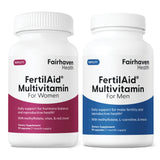 Fairhaven Health pack frontal del combo, presenta apoyo preconcepcional para parejas