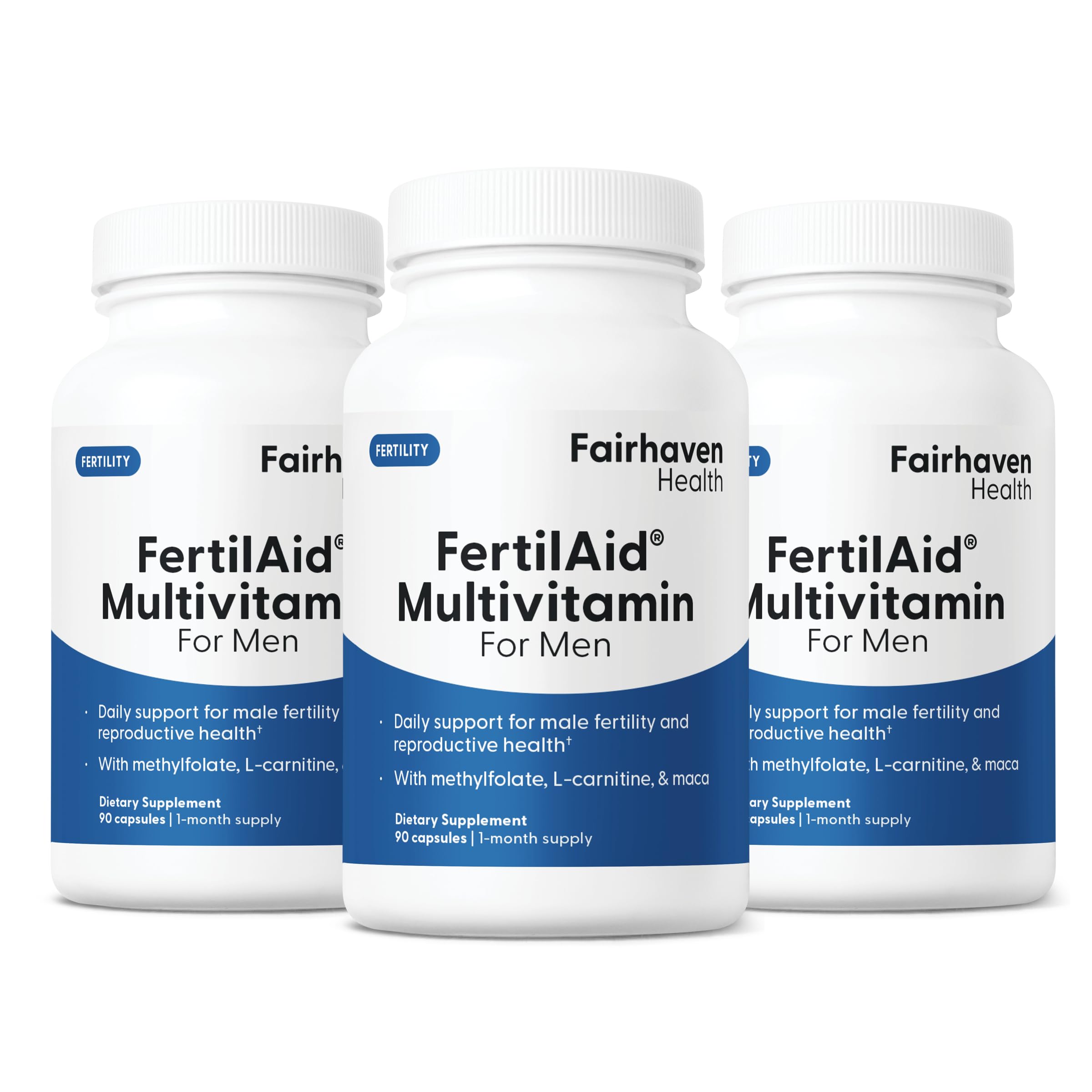 Fairhaven Health envase frontal mostrando el suplemento y beneficios