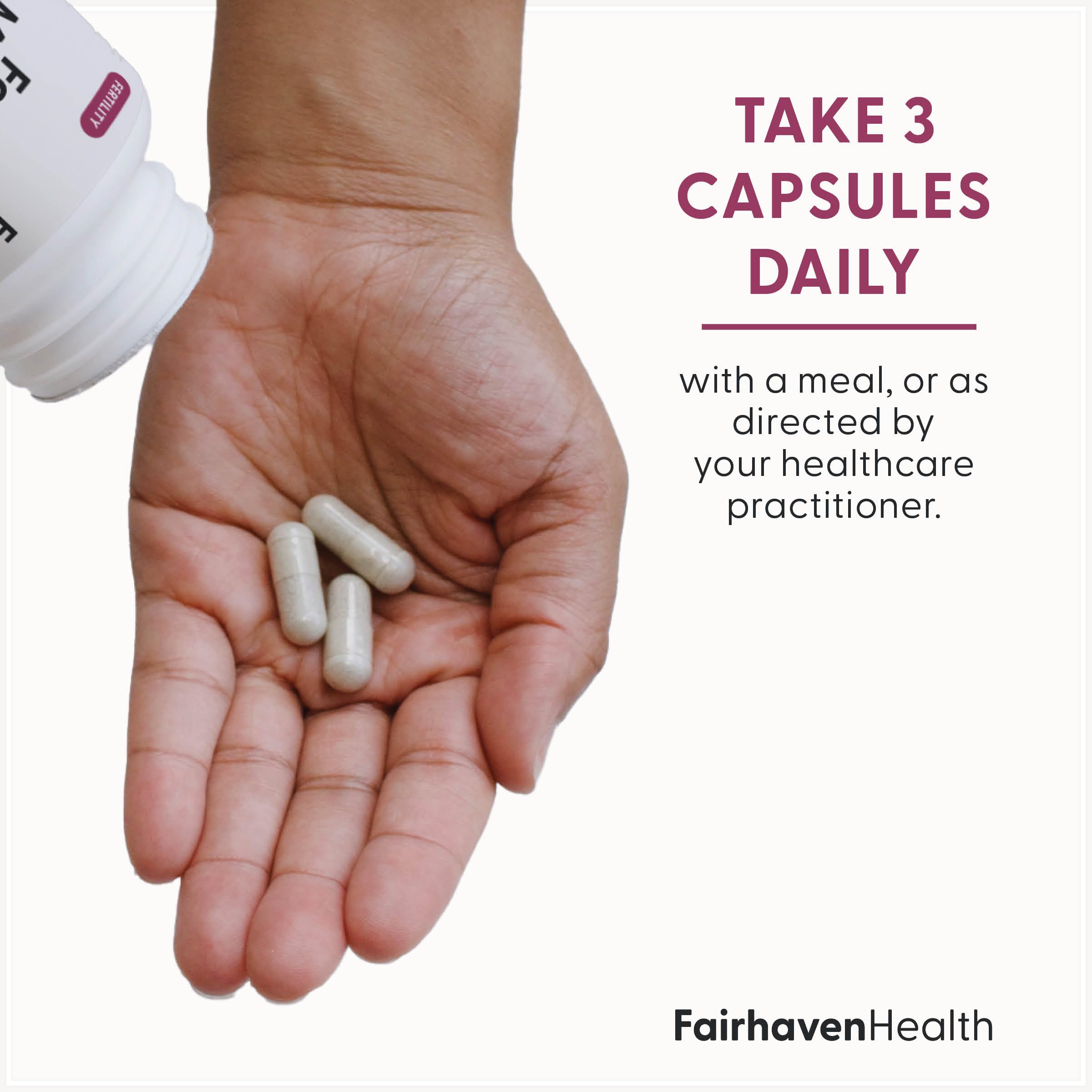 Fairhaven Health etiqueta con información nutricional y lista de ingredientes clave