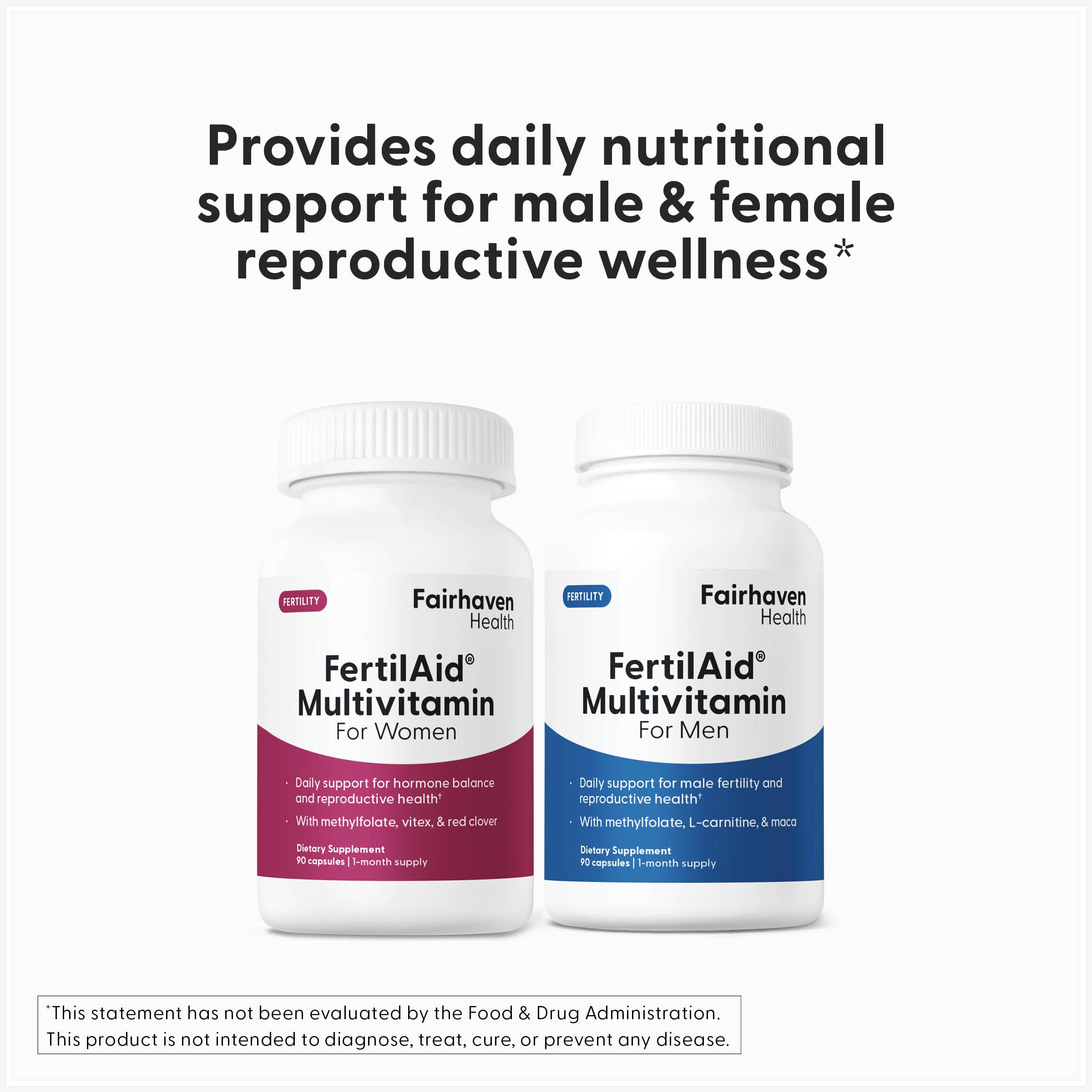 Fairhaven Health envase en mano para comparar tamaño y facilidad de uso
