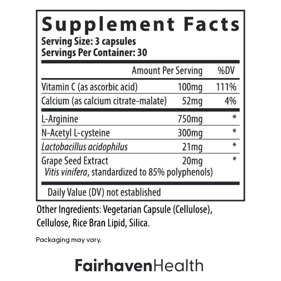 Fairhaven Health etiqueta de ingredientes resalta componentes clave