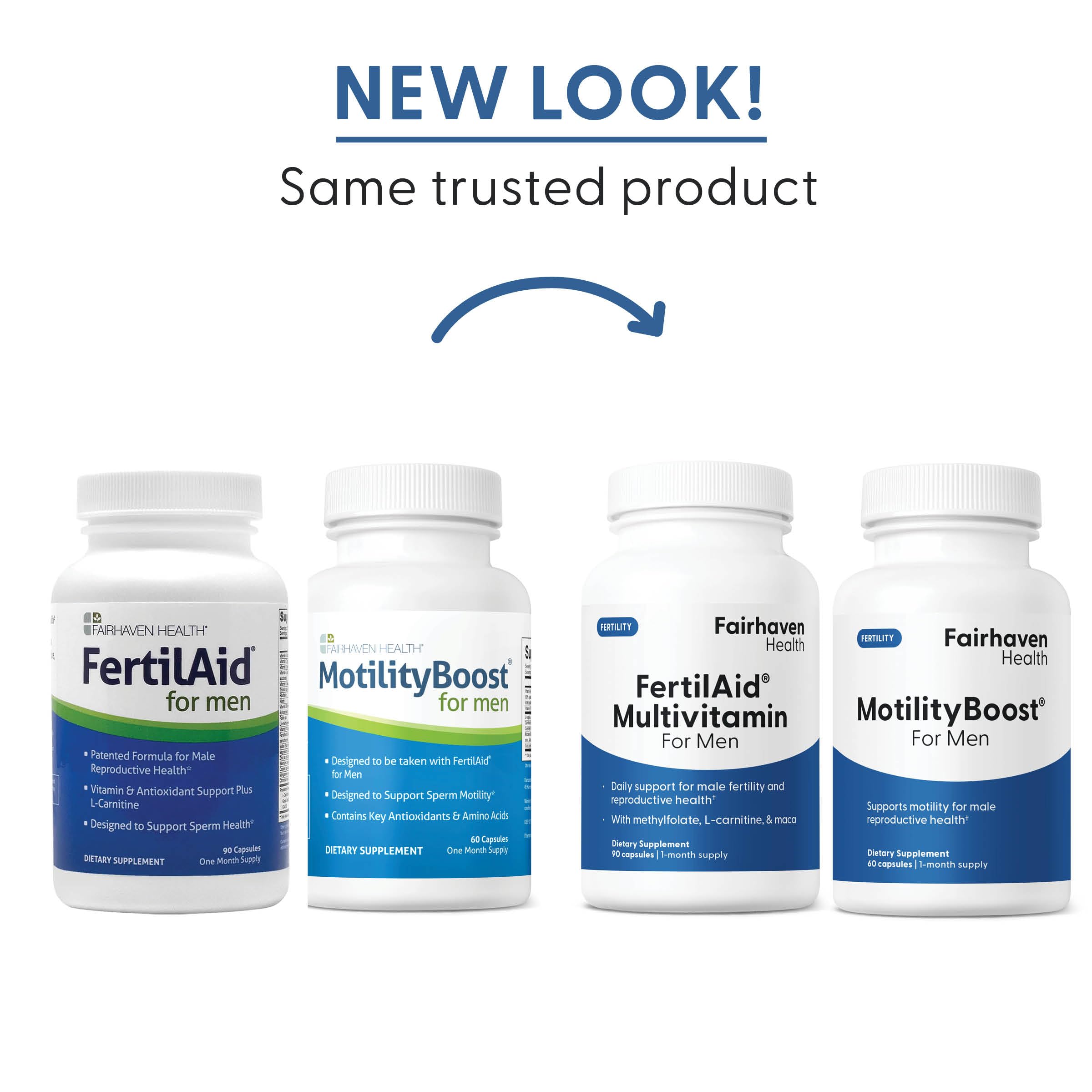 Fairhaven Health close-up de L-carnitina en MotilityBoost destacando soporte de motilidad