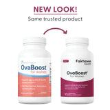Fairhaven Health OvaBoost en ambiente saludable con alimentos y descanso sugeridos