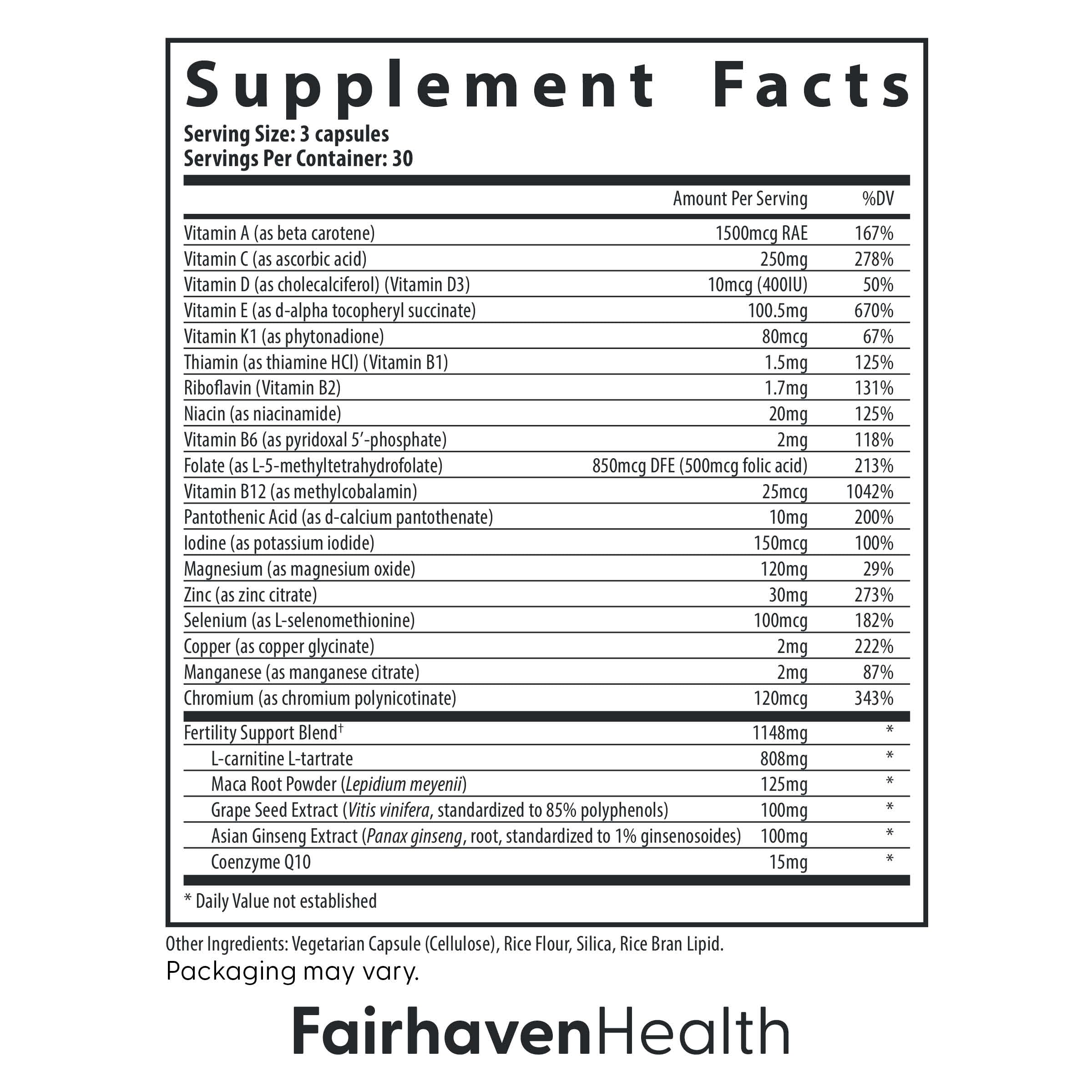 Fairhaven Health vista de ingredientes en textura que resalta pureza