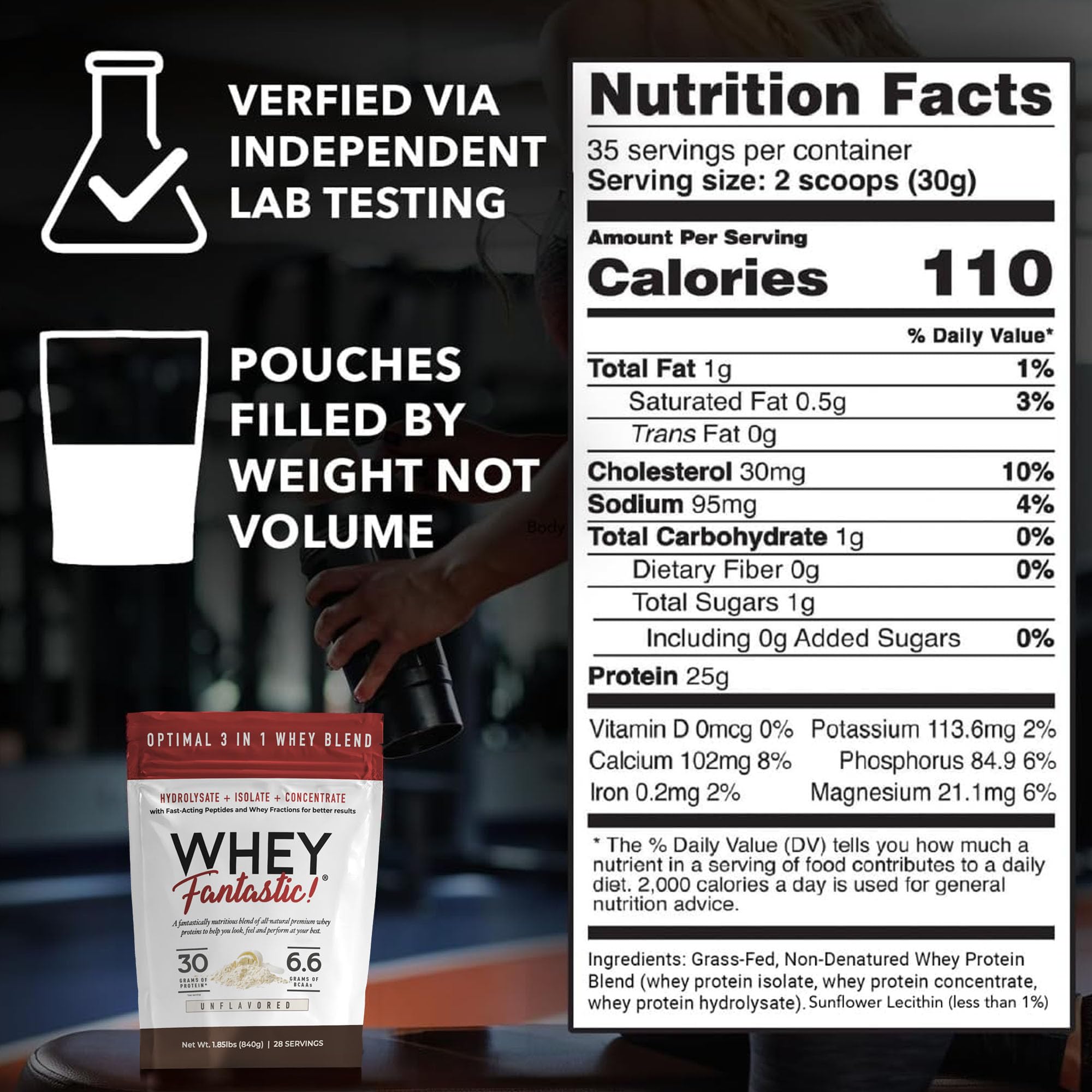 Fantastic Nutrition polvo sin sabor textura fina para mezclas rápidas