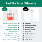 Farm Difference etiqueta nutricional iluminada indicando testeo de terceros