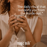 Fasted Athlete Magic Milk junto a una regla para comparar tamaño del envase